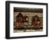 Houses with Laundry, Also Called Suburb II, 1914-Egon Schiele-Framed Giclee Print