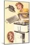 Housewife and Appliances-null-Mounted Art Print