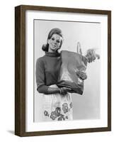 Housewife with Shopping-null-Framed Photographic Print