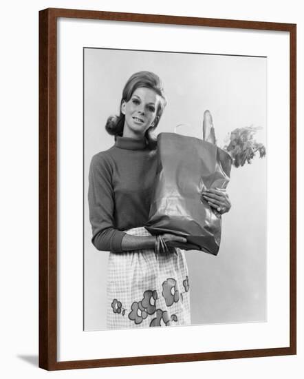 Housewife with Shopping-null-Framed Photographic Print