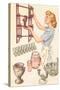 Housewife with Wall-Mount Etagere-null-Stretched Canvas