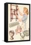 Housewife with Wall-Mount Etagere-null-Framed Stretched Canvas