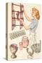 Housewife with Wall-Mount Etagere-null-Stretched Canvas