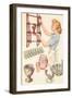 Housewife with Wall-Mount Etagere-null-Framed Art Print