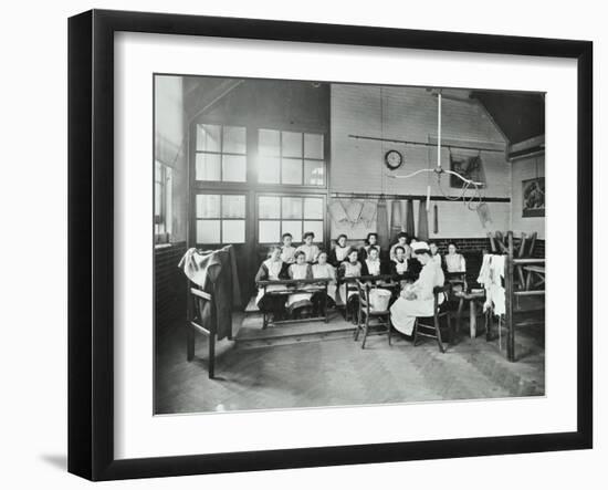 Housewifery Lesson, Childeric Road School, Deptford, London, 1908-null-Framed Premium Photographic Print