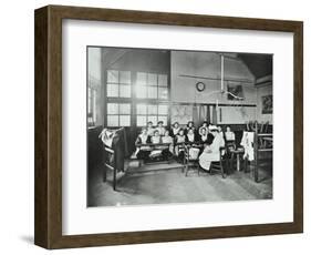 Housewifery Lesson, Childeric Road School, Deptford, London, 1908-null-Framed Photographic Print