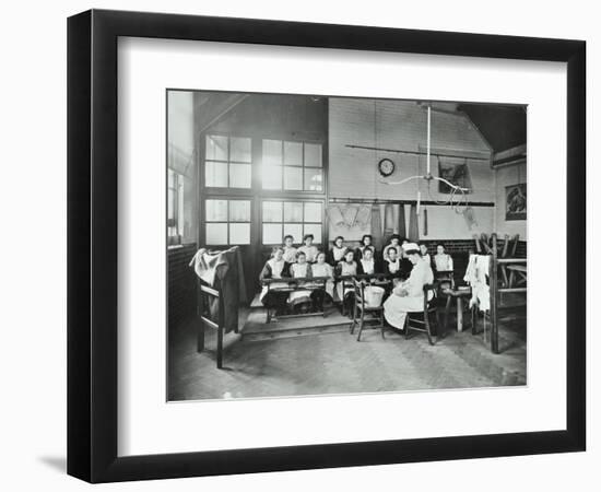 Housewifery Lesson, Childeric Road School, Deptford, London, 1908-null-Framed Photographic Print