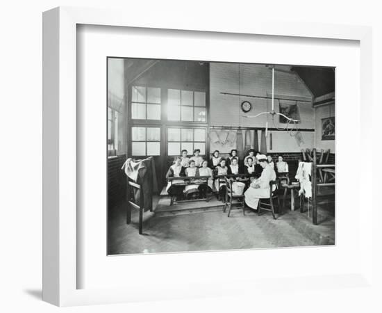 Housewifery Lesson, Childeric Road School, Deptford, London, 1908-null-Framed Photographic Print