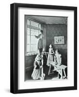 Housewifery Lesson, Dulwich Hamlet School, Dulwich Village, London, 1908-null-Framed Premium Photographic Print