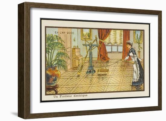 Housework Made Easy, The Automated Electric Polisher-Jean Marc Cote-Framed Art Print