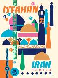 Isfahan, Iran - Persia - Vintage Travel Poster, 1967-Houshang Kazemi-Framed Stretched Canvas