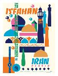 Isfahan, Iran - Persia - Vintage Travel Poster, 1967-Houshang Kazemi-Framed Art Print