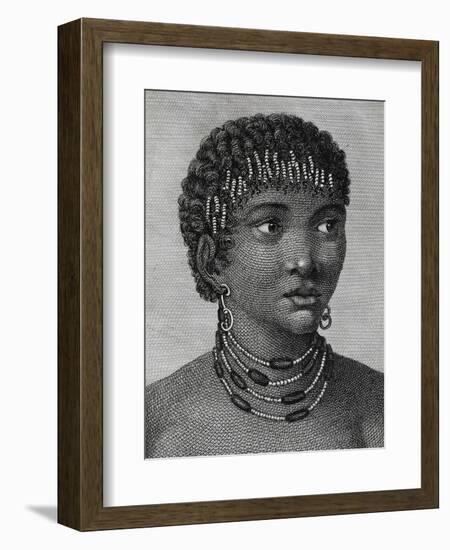 Housouana Woman, Engraving from Travels into Interior of Africa Via Cape of Good Hope-Francois Le Vaillant-Framed Giclee Print