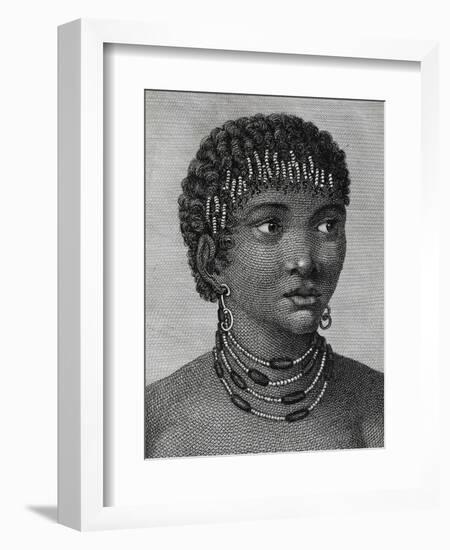 Housouana Woman, Engraving from Travels into Interior of Africa Via Cape of Good Hope-Francois Le Vaillant-Framed Giclee Print