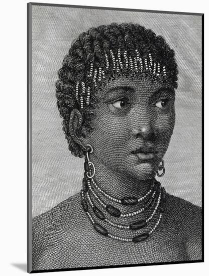Housouana Woman, Engraving from Travels into Interior of Africa Via Cape of Good Hope-Francois Le Vaillant-Mounted Giclee Print