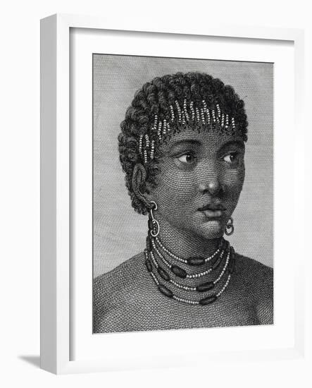 Housouana Woman, Engraving from Travels into Interior of Africa Via Cape of Good Hope-Francois Le Vaillant-Framed Giclee Print