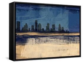 Houston Abstract Skyline I-Emma Moore-Framed Stretched Canvas