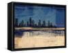 Houston Abstract Skyline I-Emma Moore-Framed Stretched Canvas