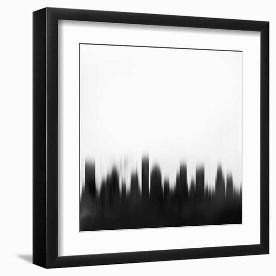 Houston City Skyline - Black-NaxArt-Framed Art Print
