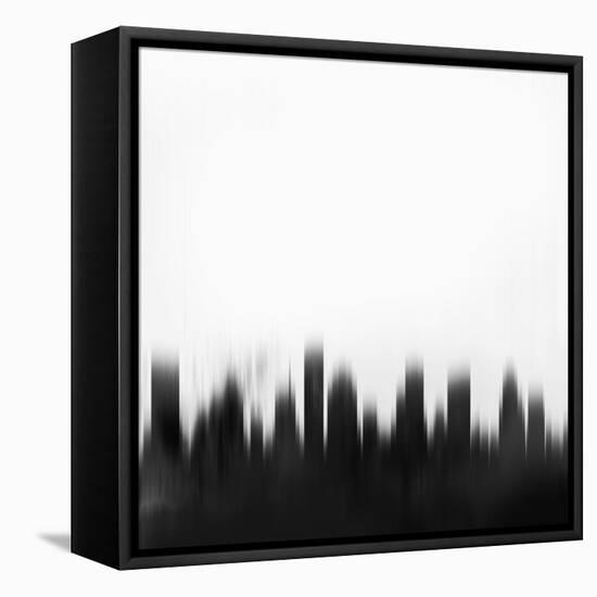 Houston City Skyline - Black-NaxArt-Framed Stretched Canvas