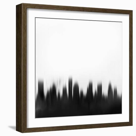 Houston City Skyline - Black-NaxArt-Framed Art Print