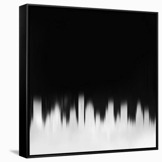 Houston City Skyline - White-NaxArt-Framed Stretched Canvas