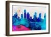 Houston City Skyline-NaxArt-Framed Art Print