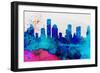 Houston City Skyline-NaxArt-Framed Art Print