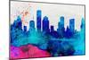 Houston City Skyline-NaxArt-Mounted Art Print