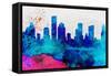 Houston City Skyline-NaxArt-Framed Stretched Canvas