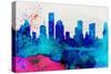 Houston City Skyline-NaxArt-Stretched Canvas