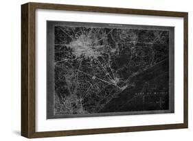 Houston Map A-GI ArtLab-Framed Giclee Print