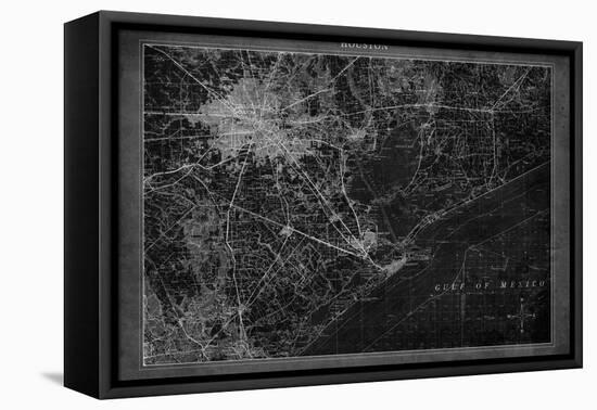 Houston Map A-GI ArtLab-Framed Stretched Canvas