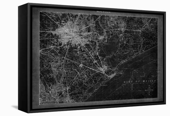 Houston Map A-GI ArtLab-Framed Stretched Canvas