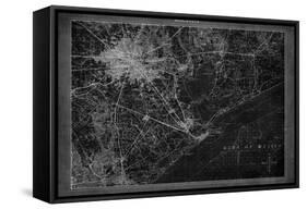 Houston Map A-GI ArtLab-Framed Stretched Canvas