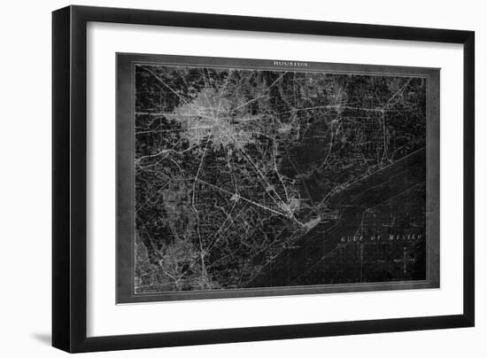 Houston Map A-GI ArtLab-Framed Giclee Print