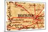 Houston Old Map-Pontuse-Mounted Art Print