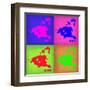 Houston Pop Art Map 1-NaxArt-Framed Art Print