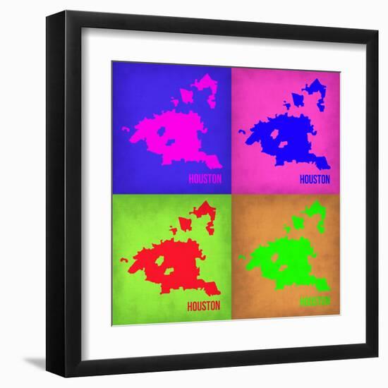 Houston Pop Art Map 1-NaxArt-Framed Art Print