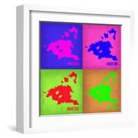 Houston Pop Art Map 1-NaxArt-Framed Art Print