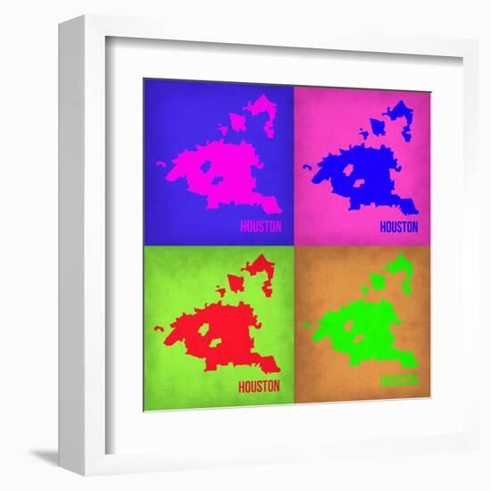 Houston Pop Art Map 1-NaxArt-Framed Art Print