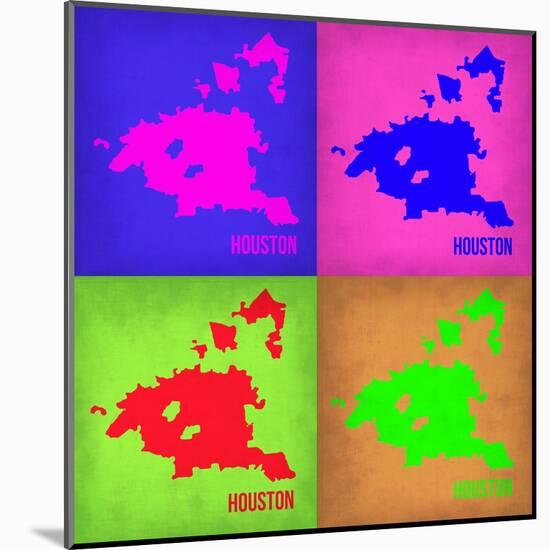 Houston Pop Art Map 1-NaxArt-Mounted Art Print