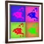 Houston Pop Art Map 1-NaxArt-Framed Art Print