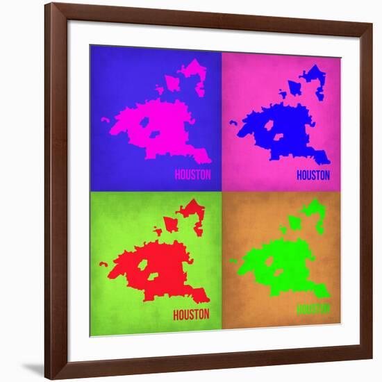 Houston Pop Art Map 1-NaxArt-Framed Art Print