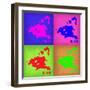 Houston Pop Art Map 1-NaxArt-Framed Art Print