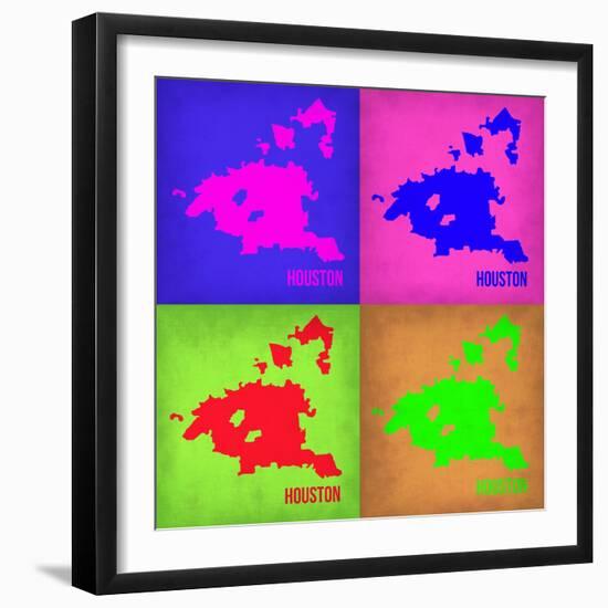 Houston Pop Art Map 1-NaxArt-Framed Art Print