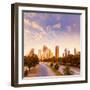 Houston Skyline at Sunset from Allen Pkwy Texas USA US America-holbox-Framed Photographic Print