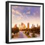 Houston Skyline at Sunset from Allen Pkwy Texas USA US America-holbox-Framed Photographic Print