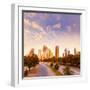 Houston Skyline at Sunset from Allen Pkwy Texas USA US America-holbox-Framed Photographic Print