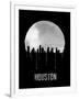 Houston Skyline Black-null-Framed Art Print